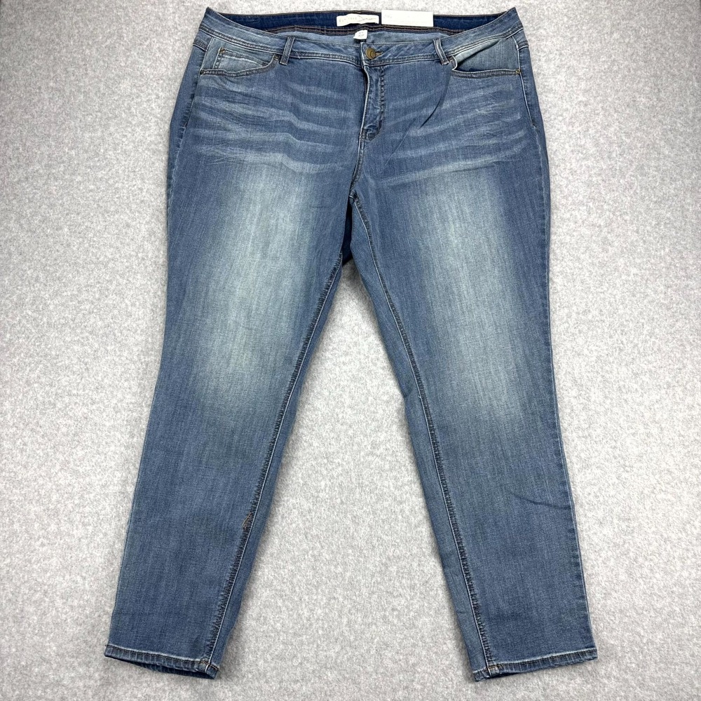EST. 1946 Denim Jeans Women 20W Blue Stretch Curvy Skinny Leg Whisker Sculpting